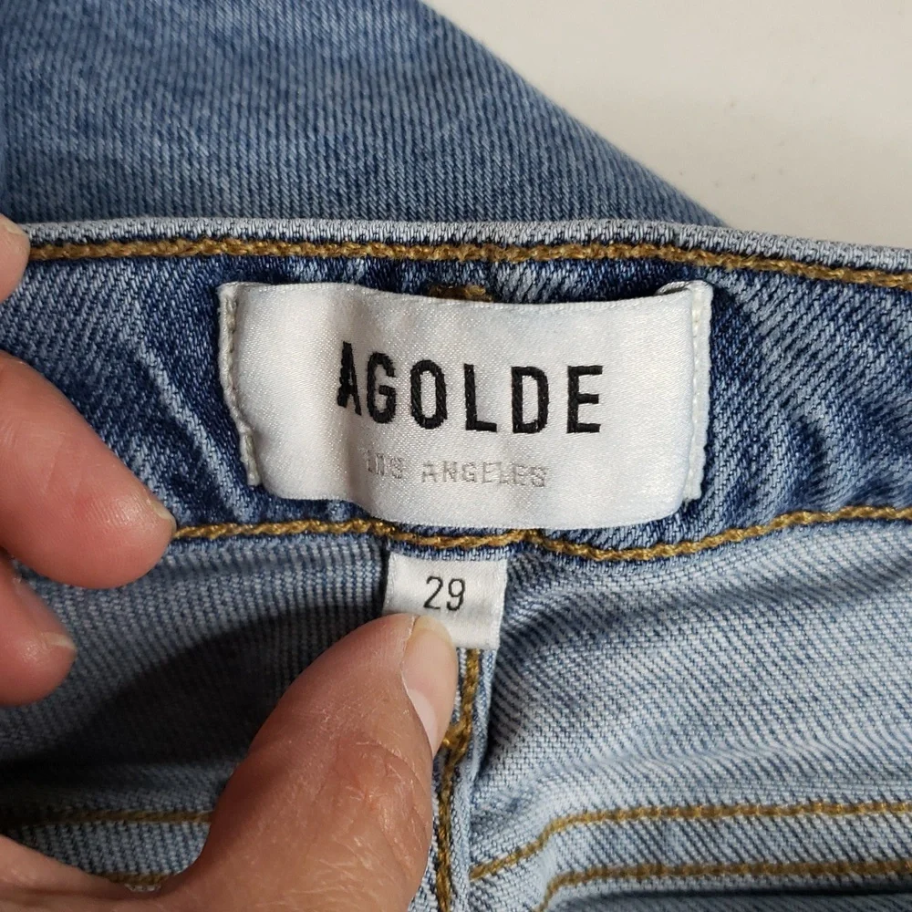 Agolde Nico High Rise Slim Fit Button Fly Ankle Jeans Size 29 Sustainable Retro